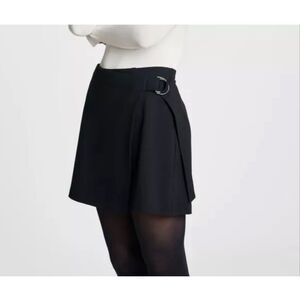 Spanx Ponte Wrap Mini Skort Black D-Ring Detail Size Medium 20895R